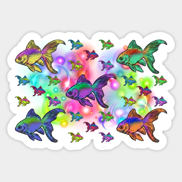 Psychedelic fish Sticker by cannibaljp